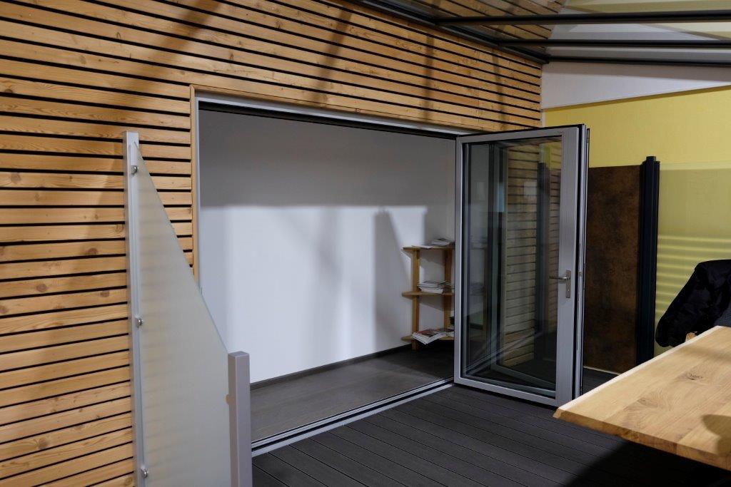 Faltwand aus Glas der Marke Solarlux 